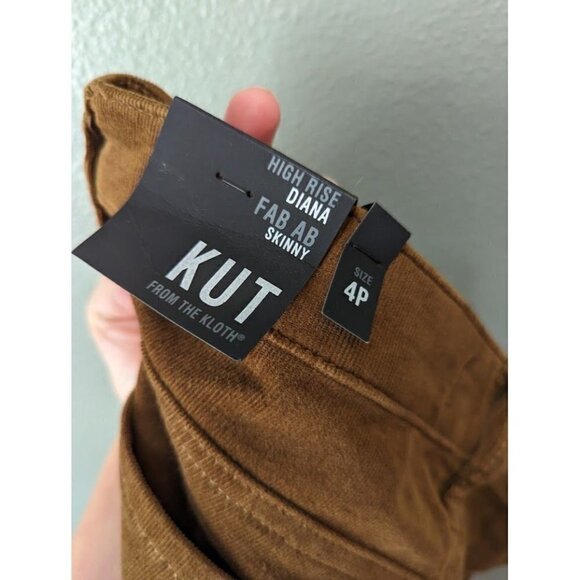 KUT From the Kloth Brown Corduroy Diana Skinny Pants Women's Size 4P- NWT - Picture 3 of 4